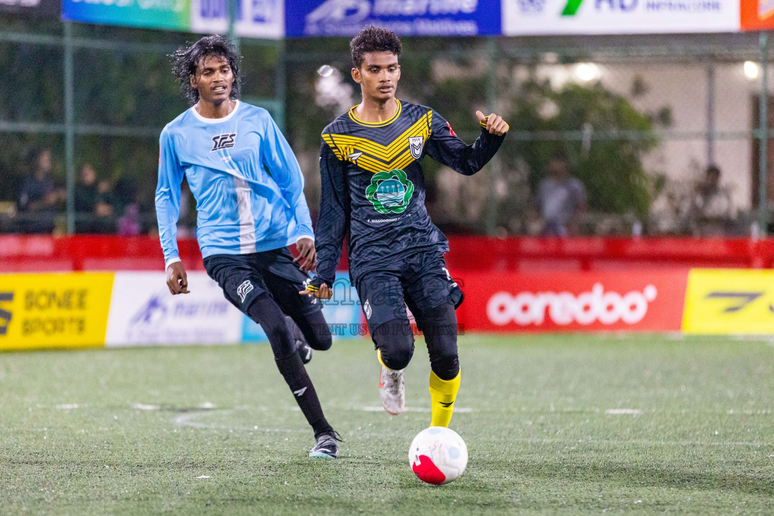 F Magoodhoo vs F Feeali in Day 17 of Golden Futsal Challenge 2024 was held on Wednesday, 31st January 2024, in Hulhumale', Maldives Photos: Hassan Simah / images.mv