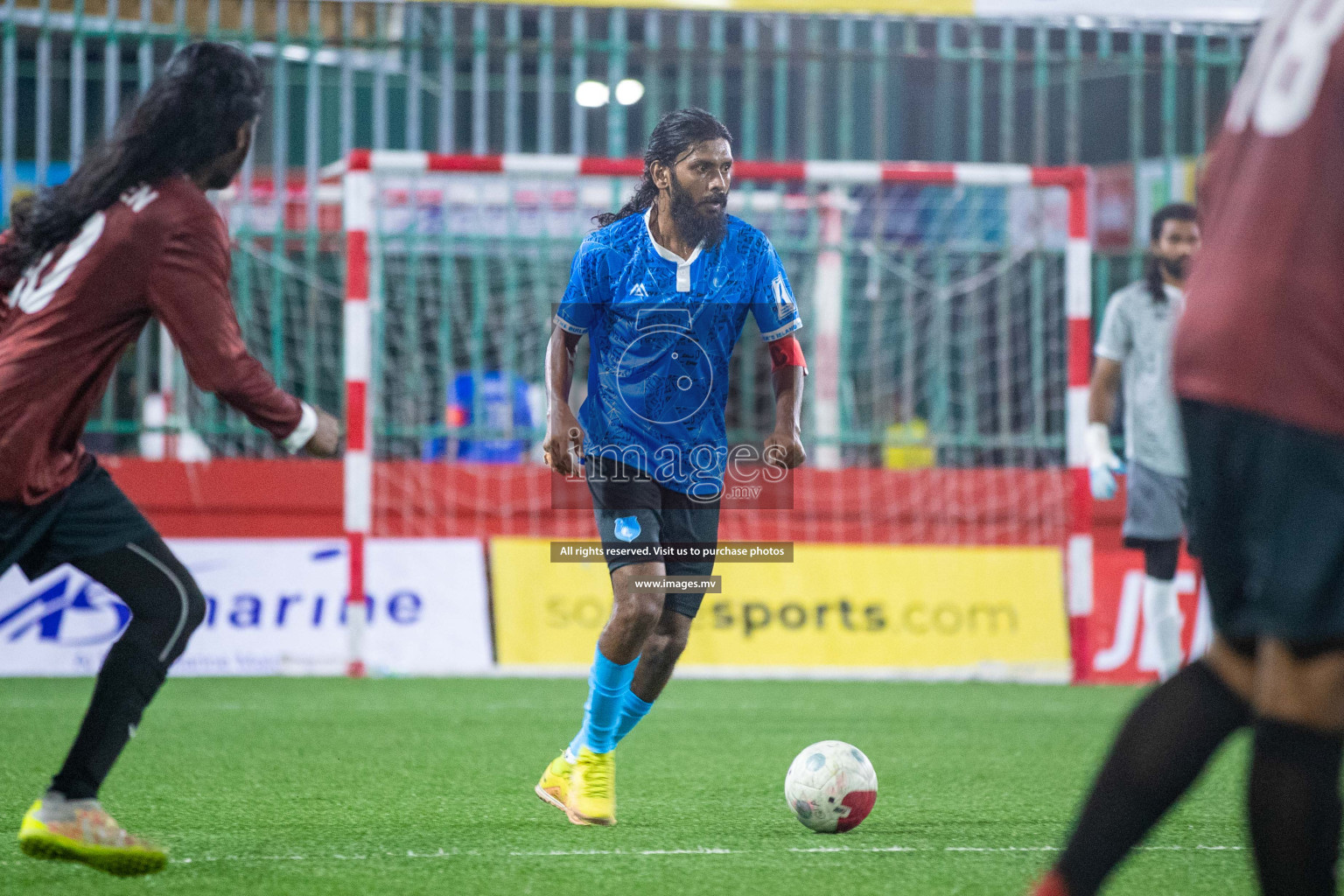 R. Alifushi vs R. Innamaadhoo in Day 7 of Golden Futsal Challenge 2023 on 11 February 2023 in Hulhumale, Male, Maldives