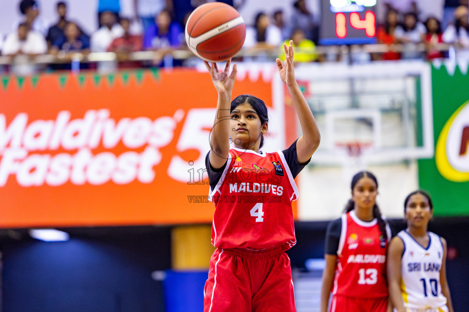 Maldives vs SriLanka in Day 2 of Under 16 Woman's Asian Cup SABA Qualifiers 2025 was held in Social Center, Male', Maldives on Friday, 13th June 2025. Photos: Nausham Waheed / images.mv