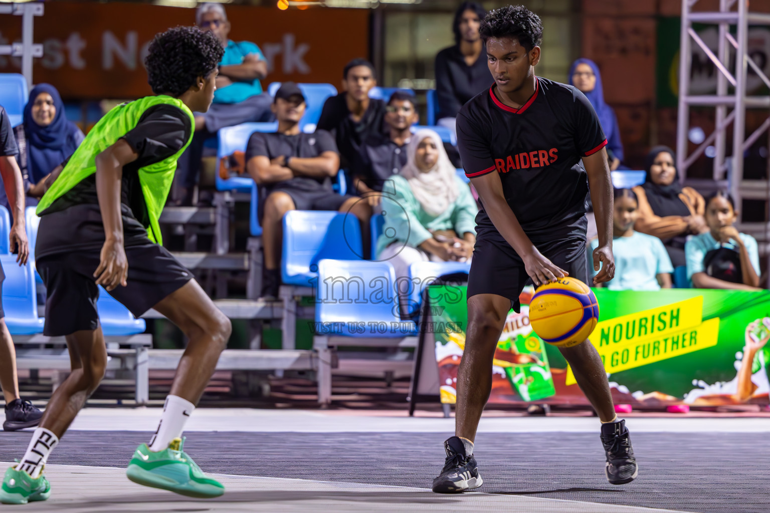 Day 1 of MILO Ramadan 3x3 Challenge 2024 was held in Ekuveni Outdoor Basketball Court at Male', Maldives on Tuesday, 12th March 2024. 
Photos: Ismail Thoriq / images.mv