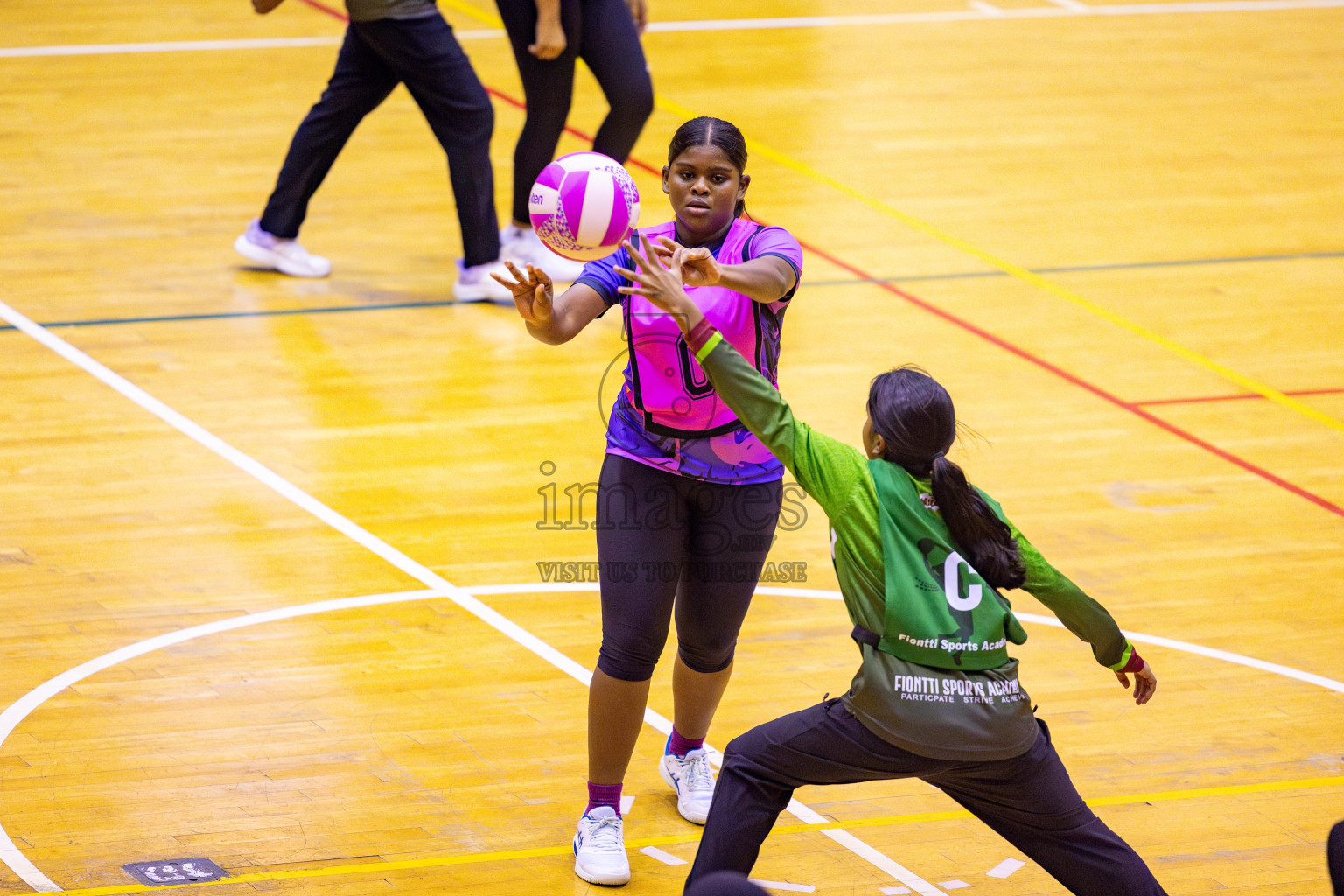 N Sports Acamdemy A vs Fiontti Sports Club in Day 3 of 3rd Netball Junior Championship, held at Social Center on Tuesday, 21st January 2025 . Photos: Nausham Waheed / images.mv