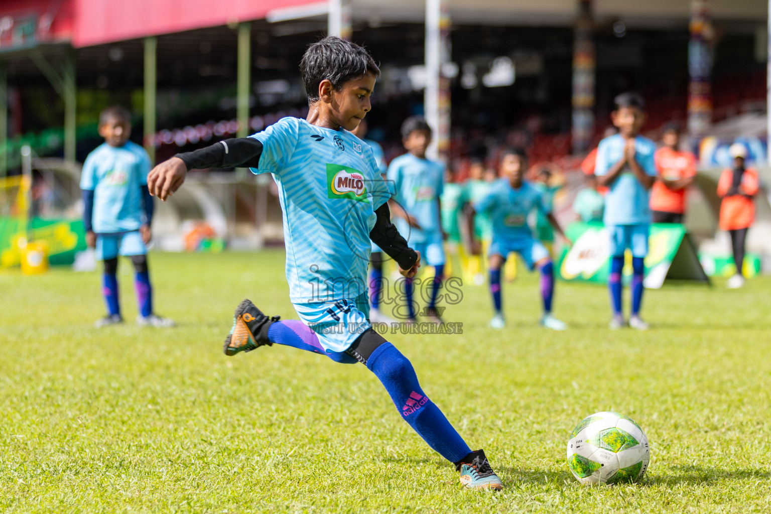 Day 2 of MILO Kids Football Fiesta was held at National Stadium in Male', Maldives on Saturday, 24th February 2024.