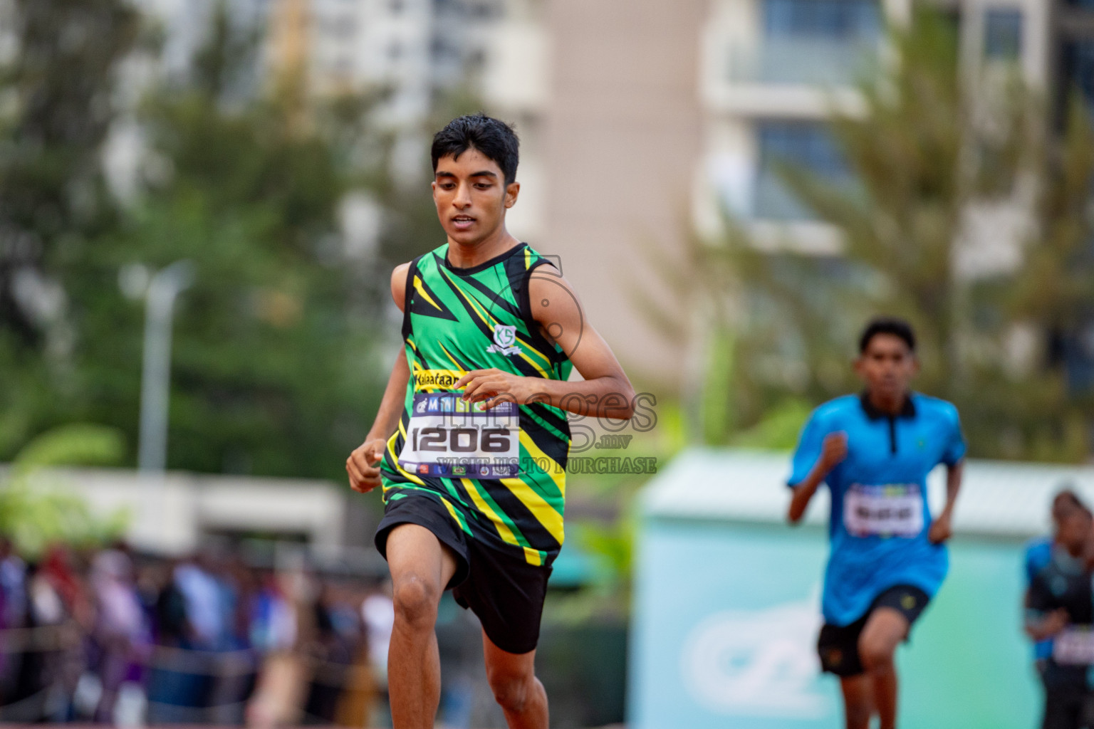 Day 2 of MWSC Interschool Athletics Championships 2024 held in Hulhumale Running Track, Hulhumale, Maldives on Sunday, 10th November 2024. 
Photos by: Hassan Simah / Images.mv