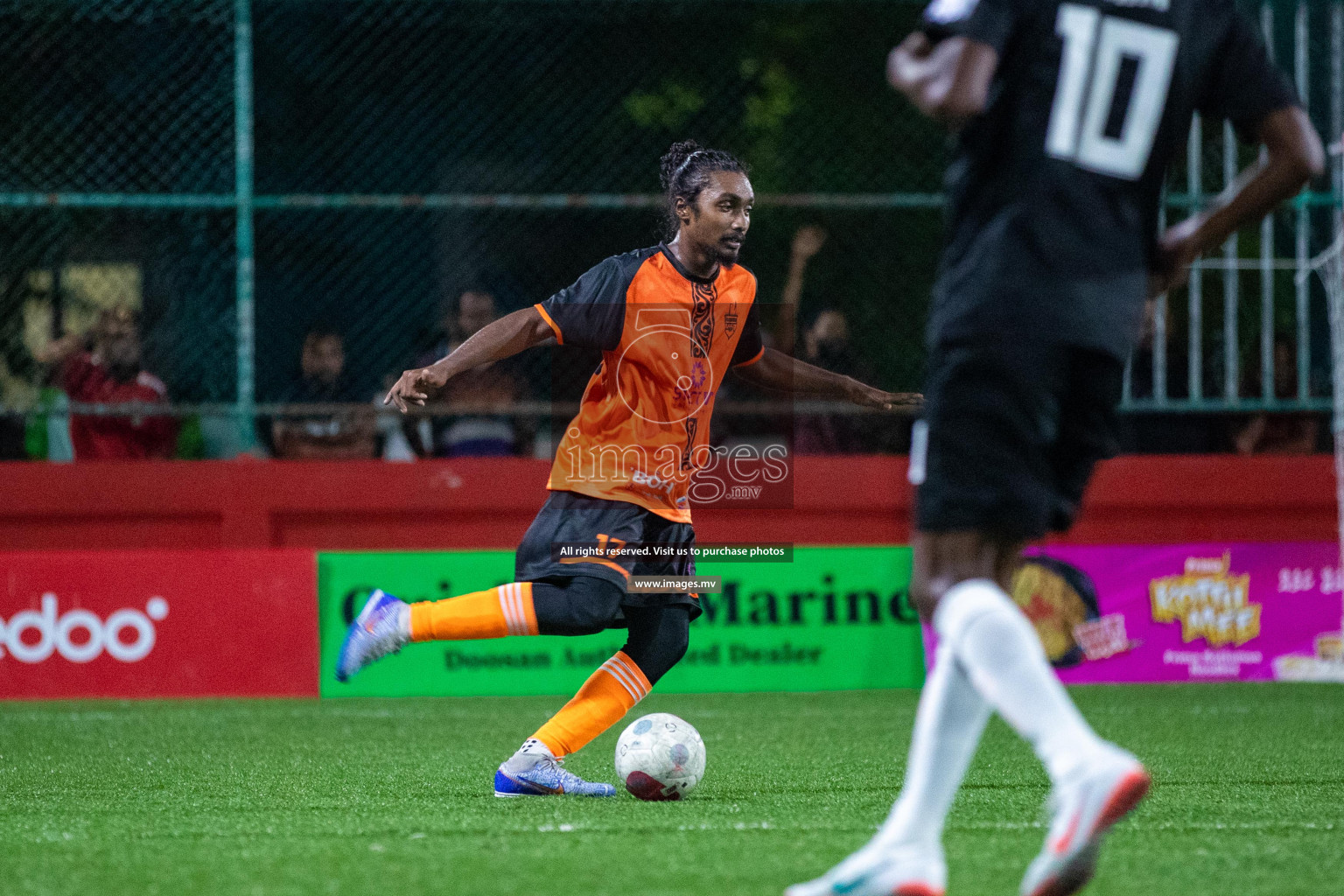 ADh. Hangnaameedhoo vs ADh. Dhagethi in Day 7 of Golden Futsal Challenge 2023 on 11 February 2023 in Hulhumale, Male, Maldives