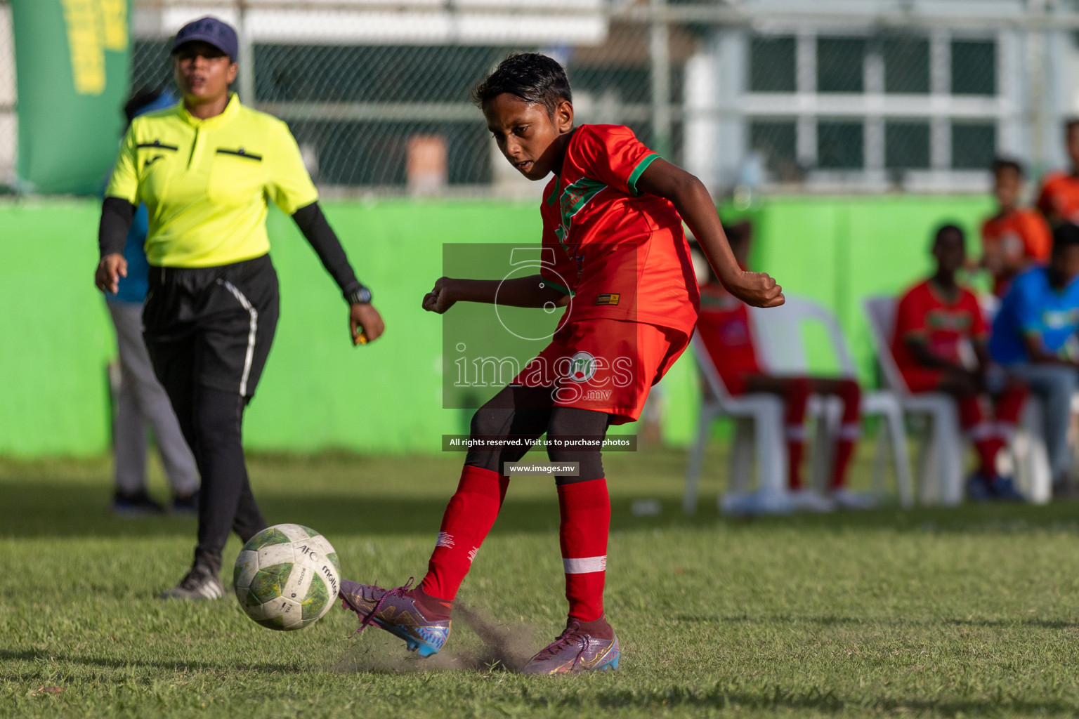 Day 1 of MILO Academy Championship 2023 (U12) was held in Henveiru Football Grounds, Male', Maldives, on Friday, 18th August 2023. Photos: Mohamed Mahfooz Moosa / images.mv