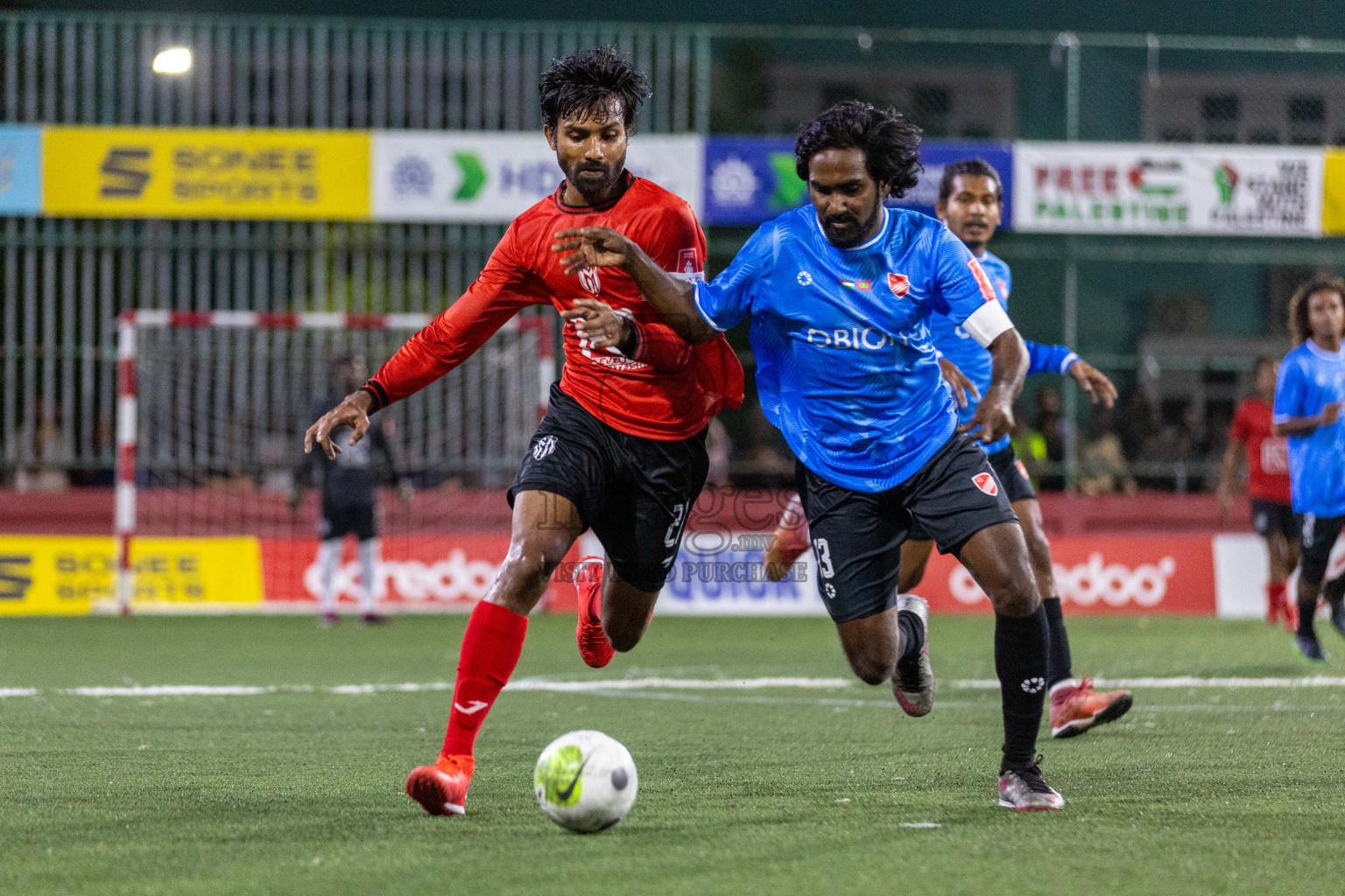 Dh Maaenbodhoo vs Dh Kudahuvadhoo in Day 4 of Golden Futsal Challenge 2024 was held on Thursday, 18th January 2024, in Hulhumale', Maldives Photos: Nausham Waheed / images.mv