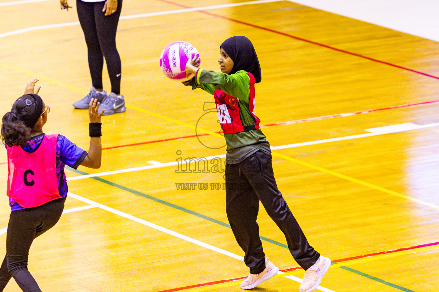 N Sports Academy B vs Fiontti Sports Club U11 Finals of 3rd Netball Junior Championship, held at Social Center on Saturday, 25th January 2025 . Photos: Nausham Waheed / images.mv