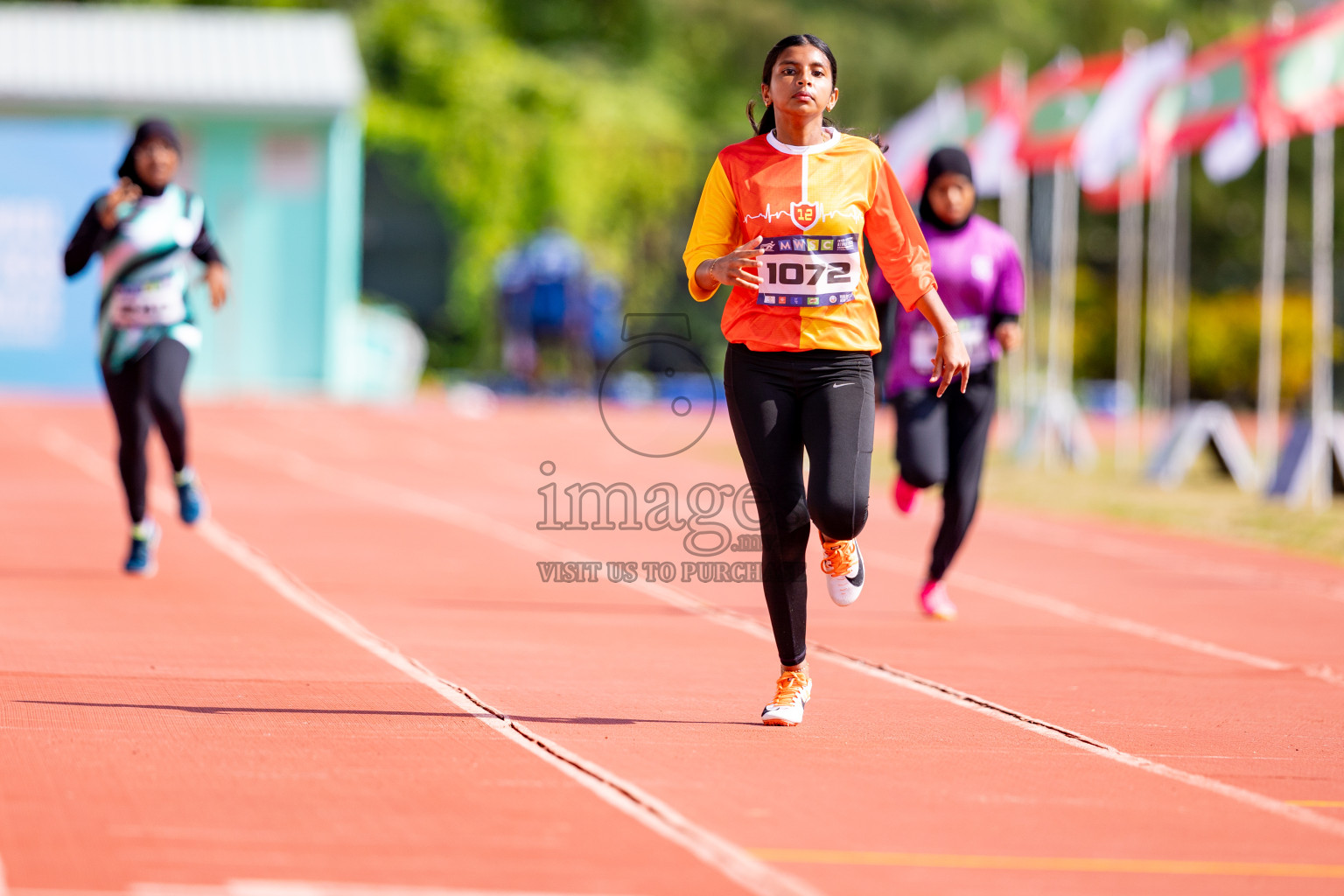 Day 3 of MWSC Interschool Athletics Championships 2024 held in Hulhumale Running Track, Hulhumale, Maldives on Monday, 11th November 2024. 
Photos by: Hassan Simah / Images.mv