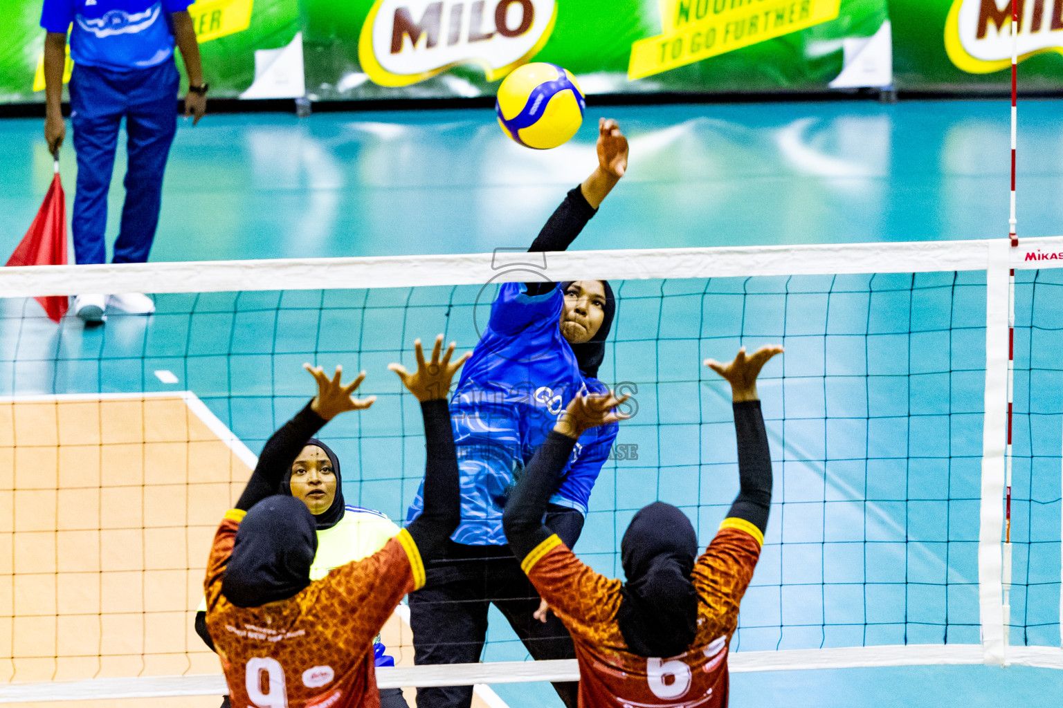 Day 3 of Women's Division of Milo VAM Cup 2024 held in Male', Maldives on Wednesday, 10th July 2024 at Social Center Indoor Hall Photos By: Nausham Waheed / images.mv