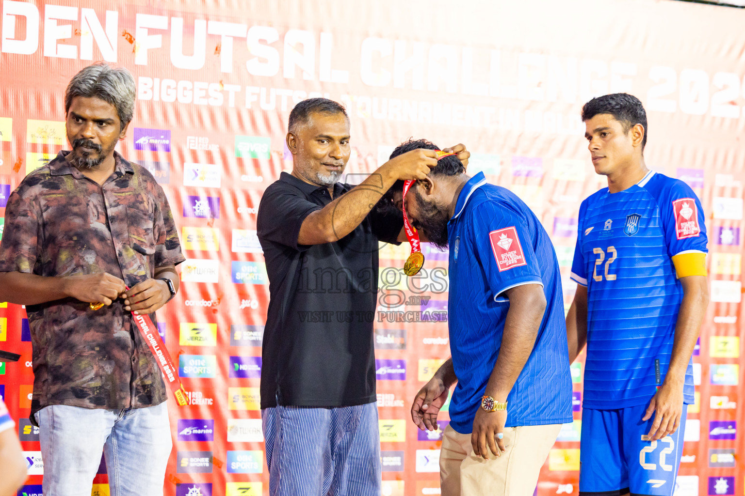 Lh Naifaru vs Lh Kurendhoo in Lhaviyani Atoll Finals Day 26 of Golden Futsal Challenge 2025 was held on Thursday , 30th January 2025, in Hulhumale', Maldives. Photos: Nausham Waheed / images.mv