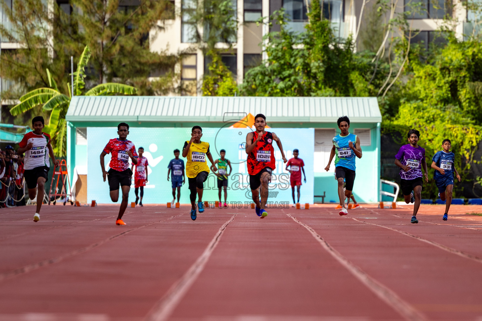 Day 1 of MWSC Interschool Athletics Championships 2024 held in Hulhumale Running Track, Hulhumale, Maldives on Saturday, 9th November 2024. 
Photos by: Hassan Simah / Images.mv