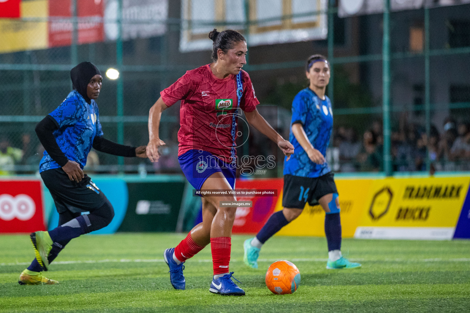 MPL vs Police Club in the Semi Finals of 18/30 Women's Futsal Fiesta 2021 held in Hulhumale, Maldives on 14th December 2021. Photos: Ismail Thoriq / images.mv