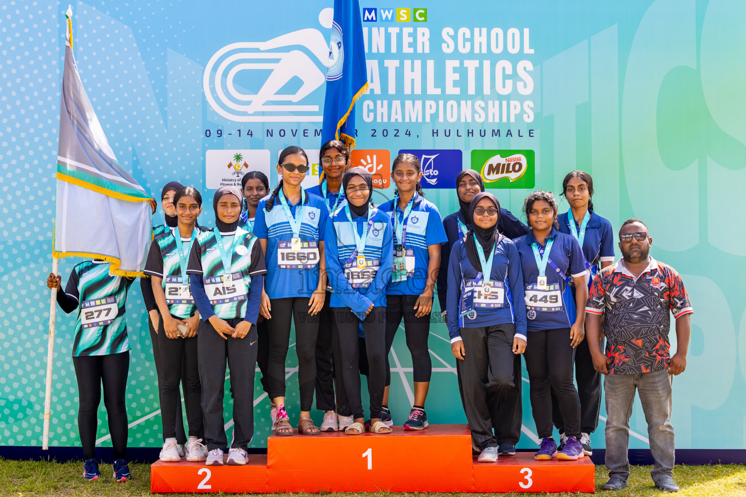 Day 6 of MWSC Interschool Athletics Championships 2024 held in Hulhumale Running Track, Hulhumale, Maldives on Thursday, 14th November 2024. Photos by: Ismail Thoriq / Images.mv