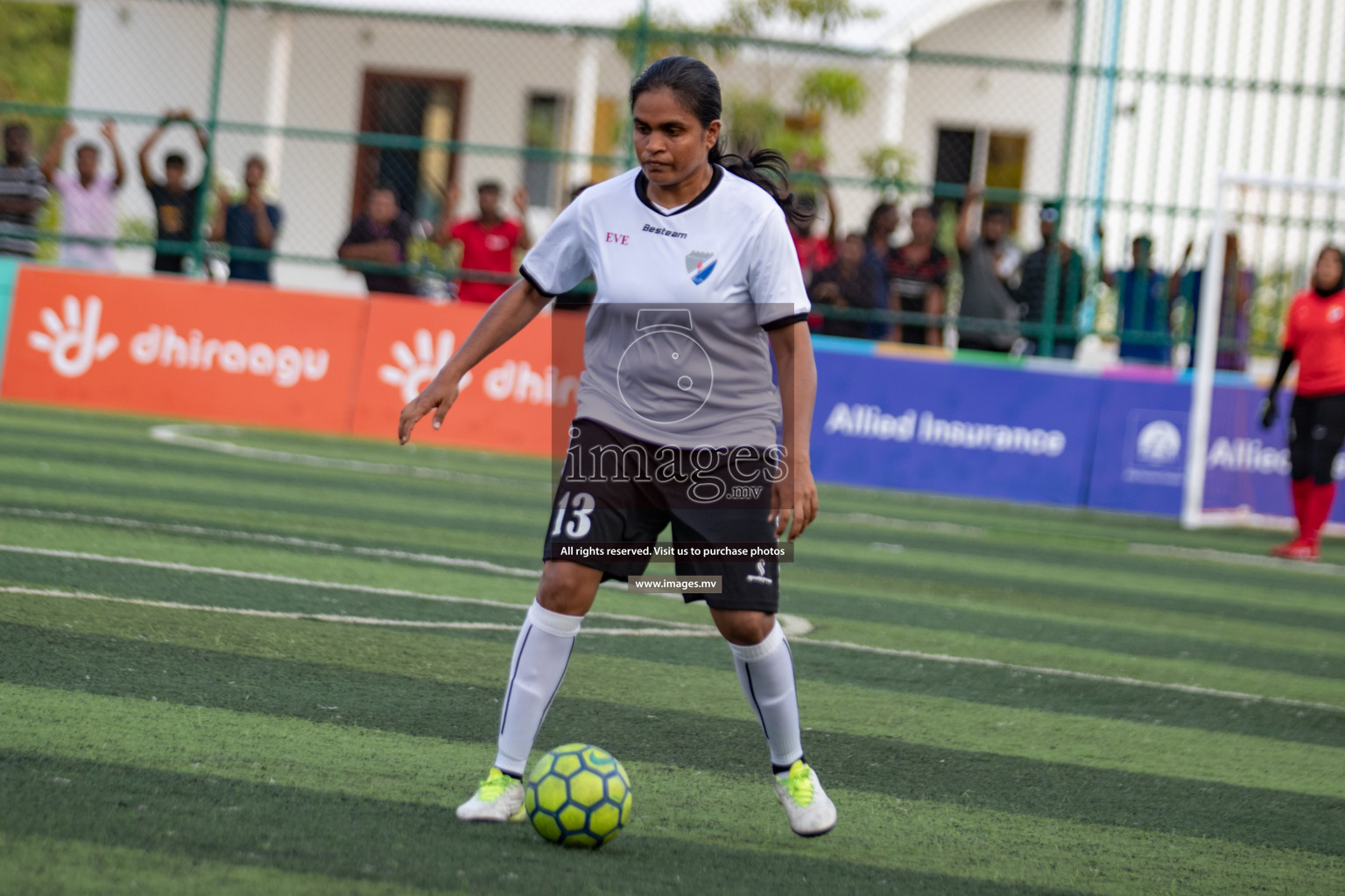 Maldives Ports Limited vs Dhivehi Sifainge Club in the semi finals of 18/30 Women's Futsal Fiesta 2019 on 27th April 2019, held in Hulhumale Photos: Hassan Simah / images.mv