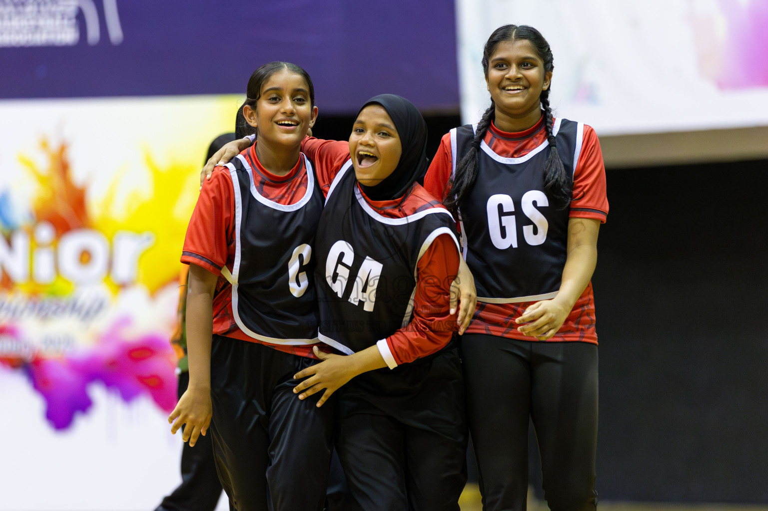 Fionti A team vs AIS Netball Academy in Day 3 of 3rd Netball Junior Championship, held at Social Center on Wednesday 22nd January 2025 . Photos: Shuu Abdul Sattar / images.mv