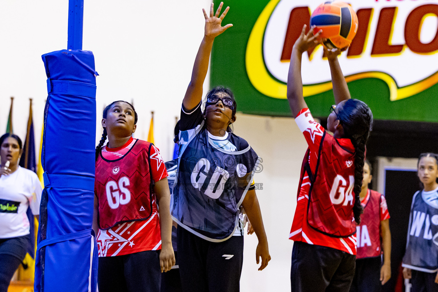 Day 7 of 25th Inter-School Netball Tournament was held in Social Center at Male', Maldives on Saturday, 17th August 2024. Photos: Nausham Waheed / images.mv