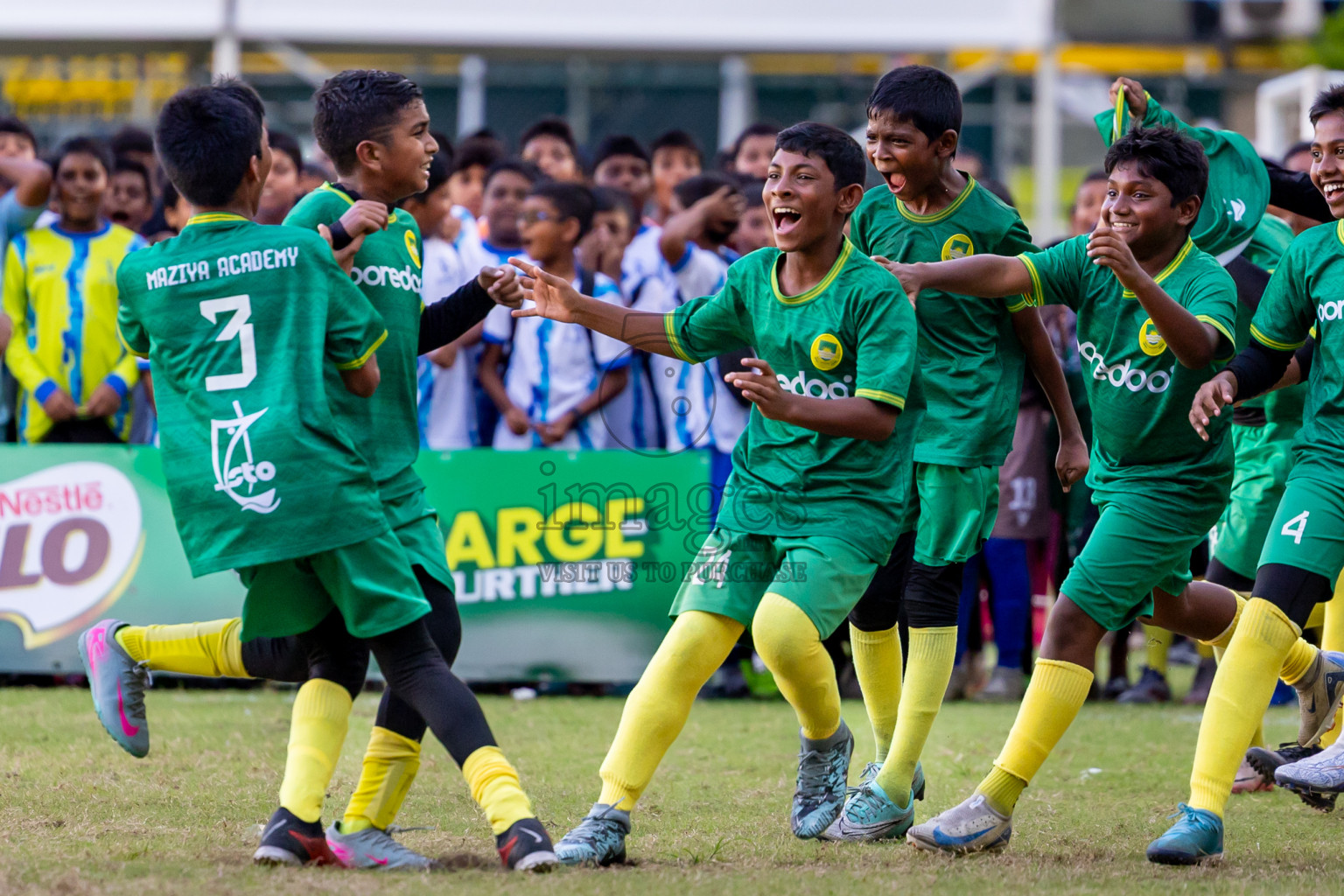 Day 3 of MILO Academy Championship 2025 (U-12) was held at Henveiru Stadium in Male', Maldives on Saturday, 3rd May 2025. Photos: Nausham Waheed / images.mv