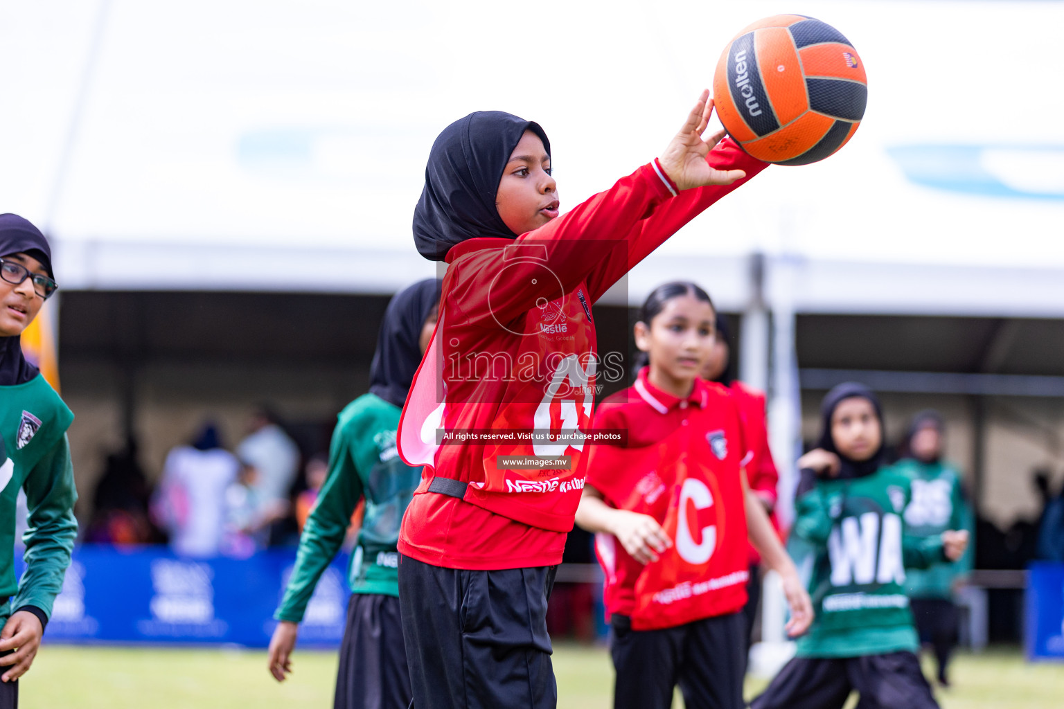 Day 1 of Nestle' Kids Netball Fiesta 2023 held in Henveyru Stadium, Male', Maldives on Thursday, 30th November 2023. Photos by Nausham Waheed / Images.mv