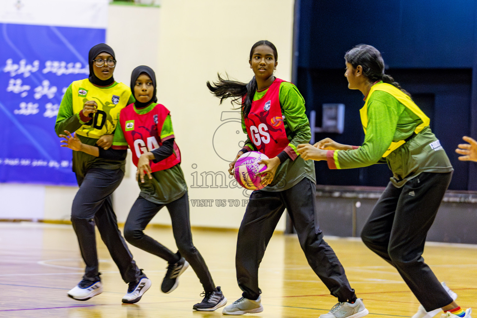 Fiontti Sports Academy vs Fionrri Academy A (U13) in Day 3 of 3rd Netball Junior Championship, held at Social Center on Tuesday, 21st January 2025 . 
Photos: Hassan Simah / images.mv