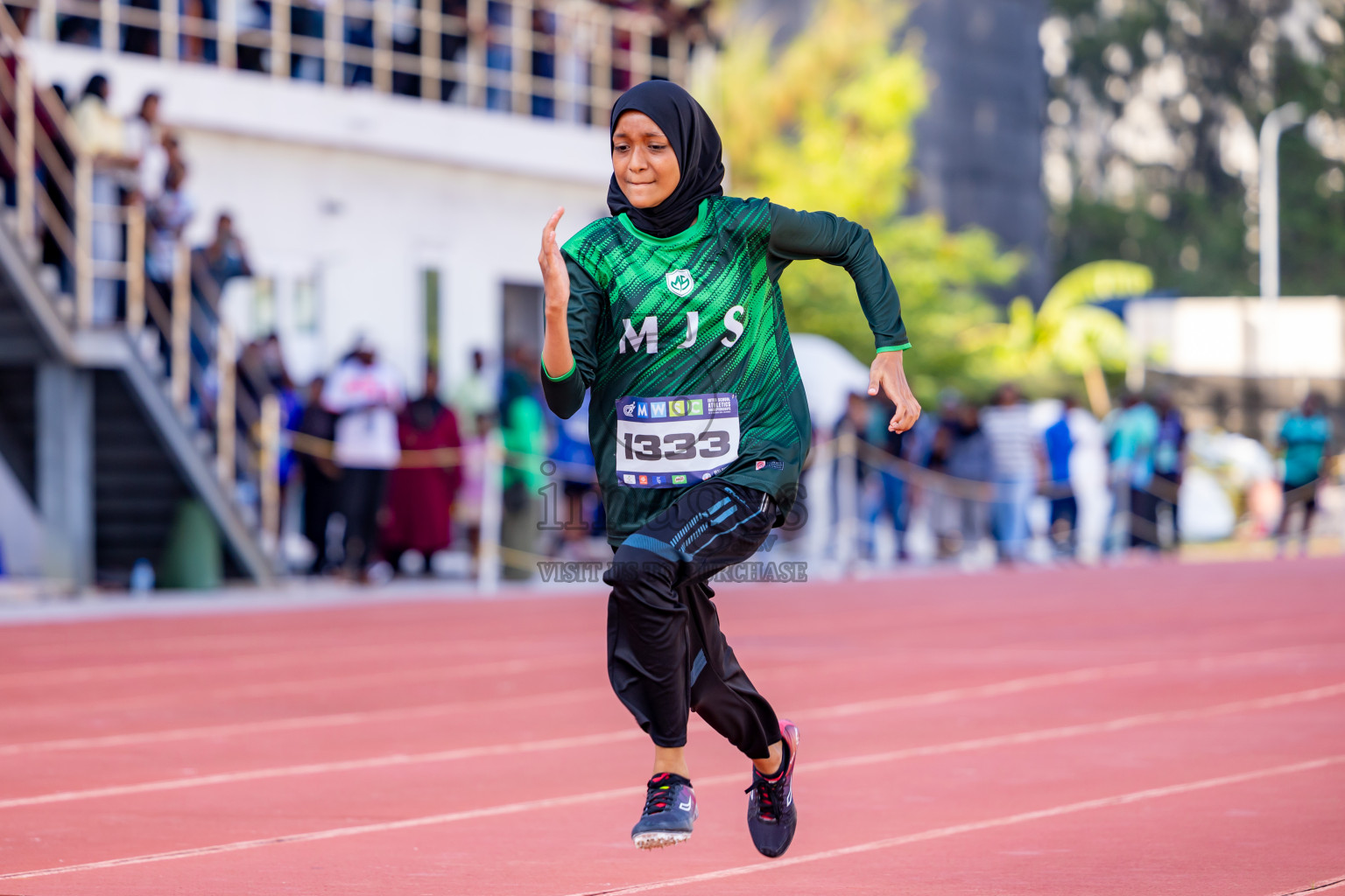 Day 3 of MWSC Interschool Athletics Championships 2024 held in Hulhumale Running Track, Hulhumale, Maldives on Monday, 11th November 2024. Photos by: Nausham Waheed / Images.mv