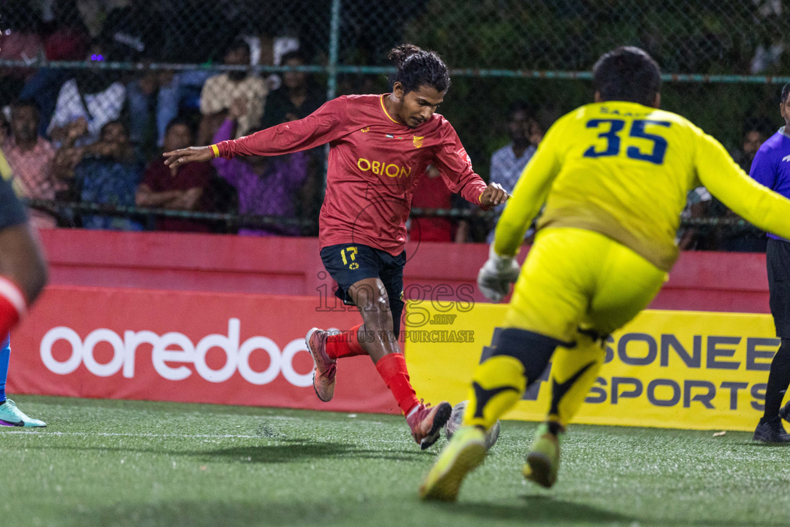 Dh Kudahuvadhoo VS Dh Meedhoo in Day 13 of Golden Futsal Challenge 2024 was held on Saturday, 27th January 2024, in Hulhumale', Maldives Photos: Nausham Waheed / images.mv