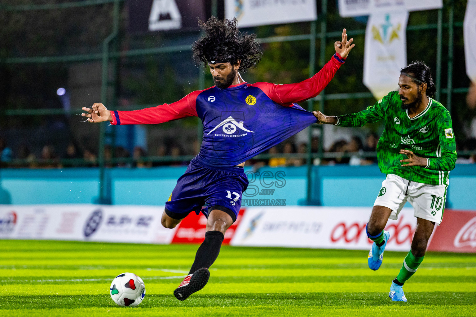 Fools SC vs FC Baaz in Day 2 of Laamehi Dhiggaru Ekuveri Futsal Challenge 2024 was held on Saturday, 27th July 2024, at Dhiggaru Futsal Ground, Dhiggaru, Maldives Photos: Nausham Waheed / images.mv