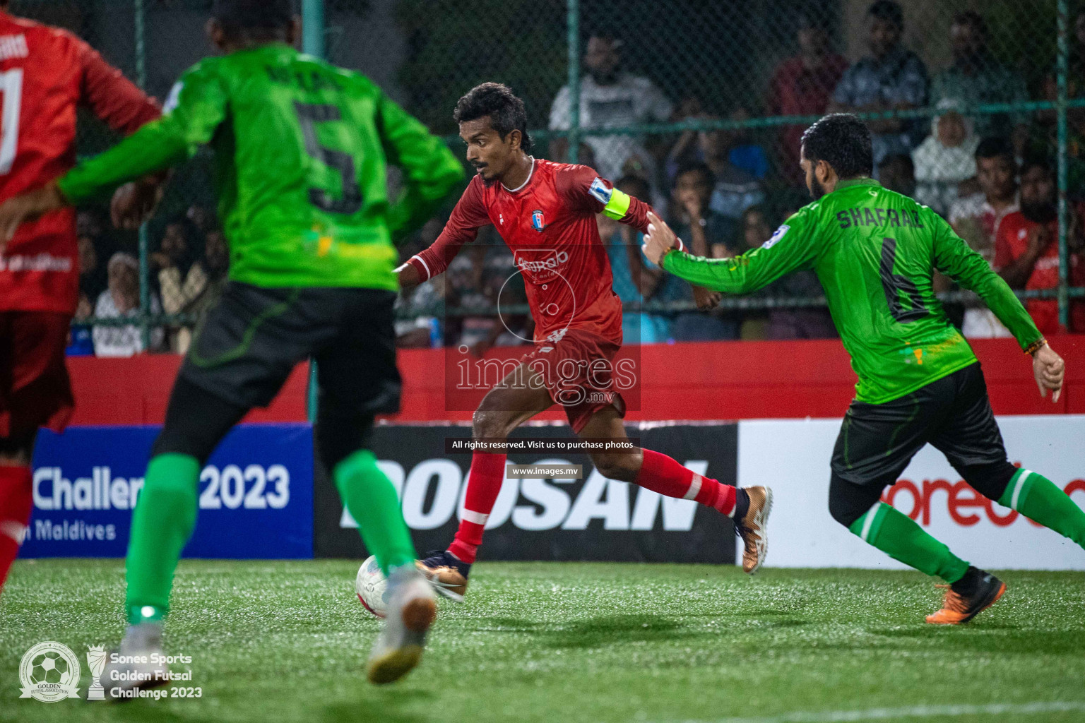 AA. Rasdhoo vs AA. Feridhoo in Day 4 of Golden Futsal Challenge 2023 on 08 February 2023 in Hulhumale, Male, Maldives