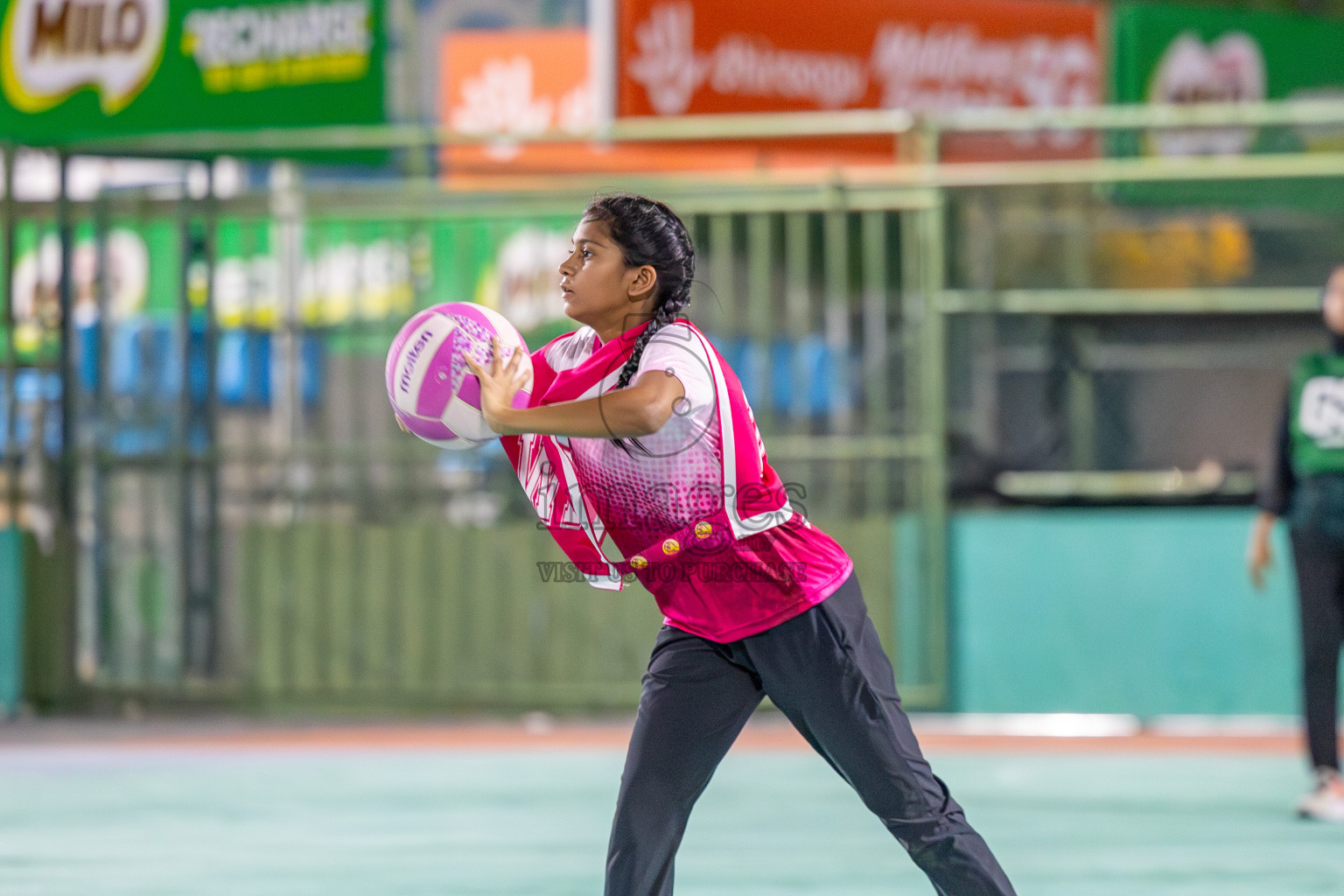 Xenith Sports Club vs N Sports Academy in Division 2 of National Netball Tournament 2025 held in Ekuveni Netball Court at Male', Maldives on Friday, 23rd May 2025. Photos: Mohamed Mahfooz Moosa / images.mv