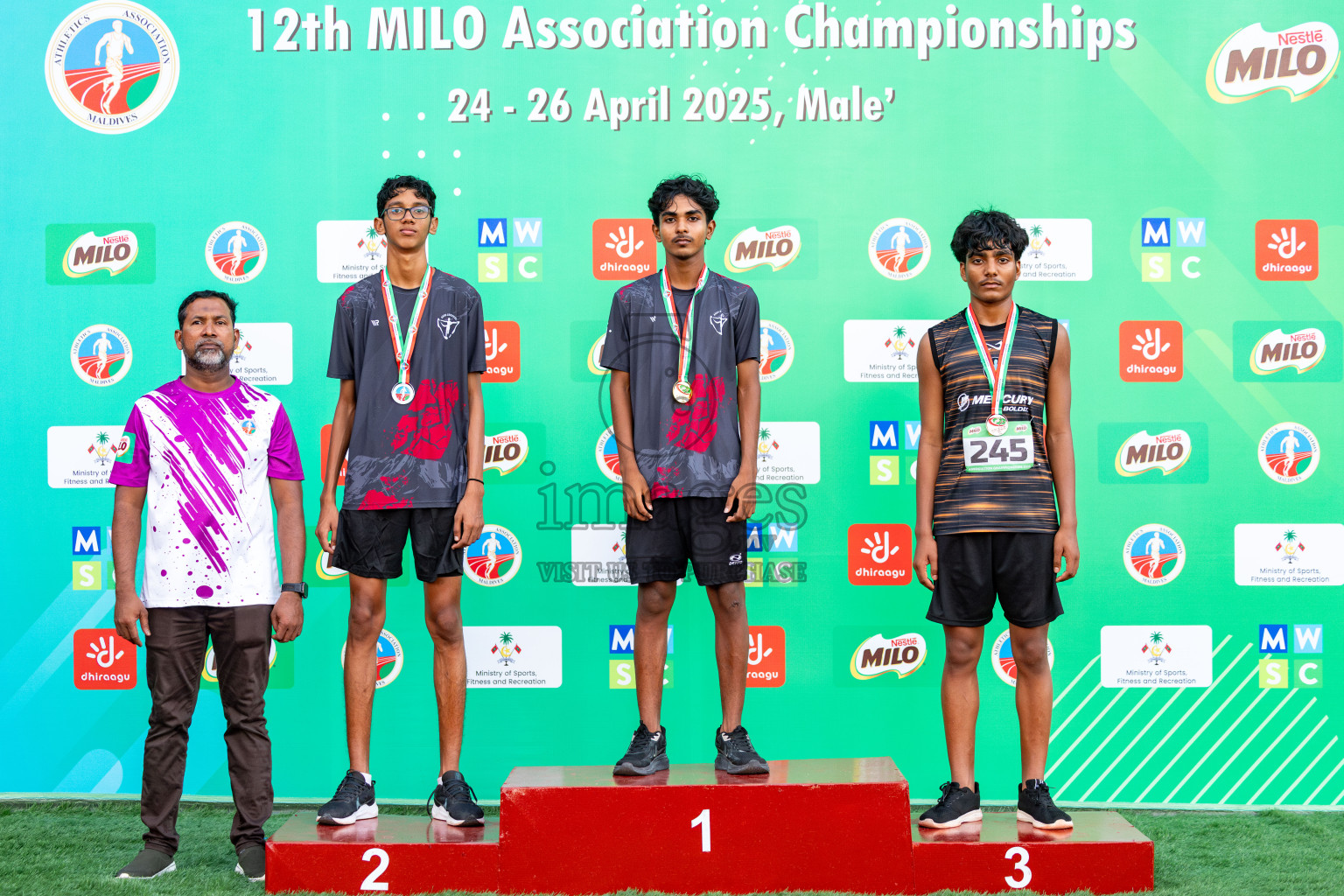 Day 2 of 12th Milo Association Championships was held in Ekuveni Track at Male', Maldives on Friday, 25th April 2025. Photos: Hassan Simah / images.mv