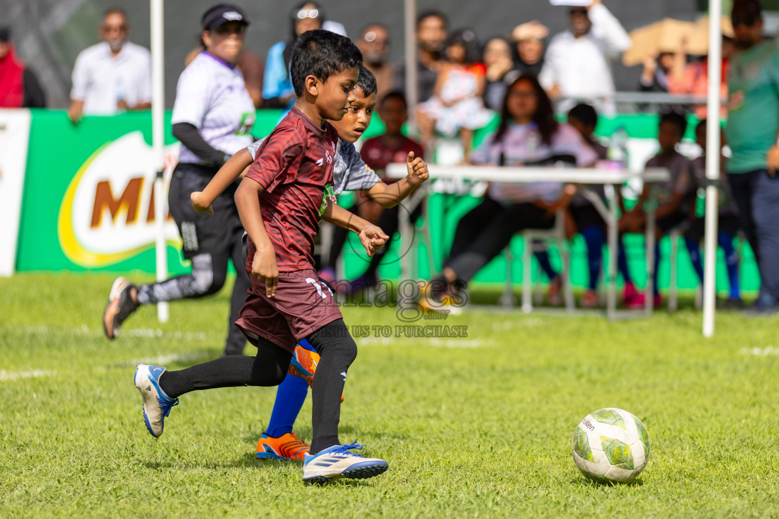 Day 1 of MILO Kids Football Fiesta was held at National Stadium in Male', Maldives on Friday, 23rd February 2024. Photos: Hassan Simah / images.mv