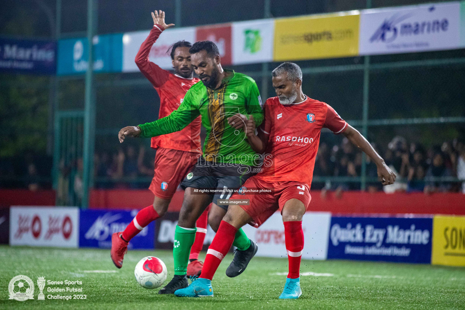 AA. Rasdhoo vs AA. Feridhoo in Day 4 of Golden Futsal Challenge 2023 on 08 February 2023 in Hulhumale, Male, Maldives