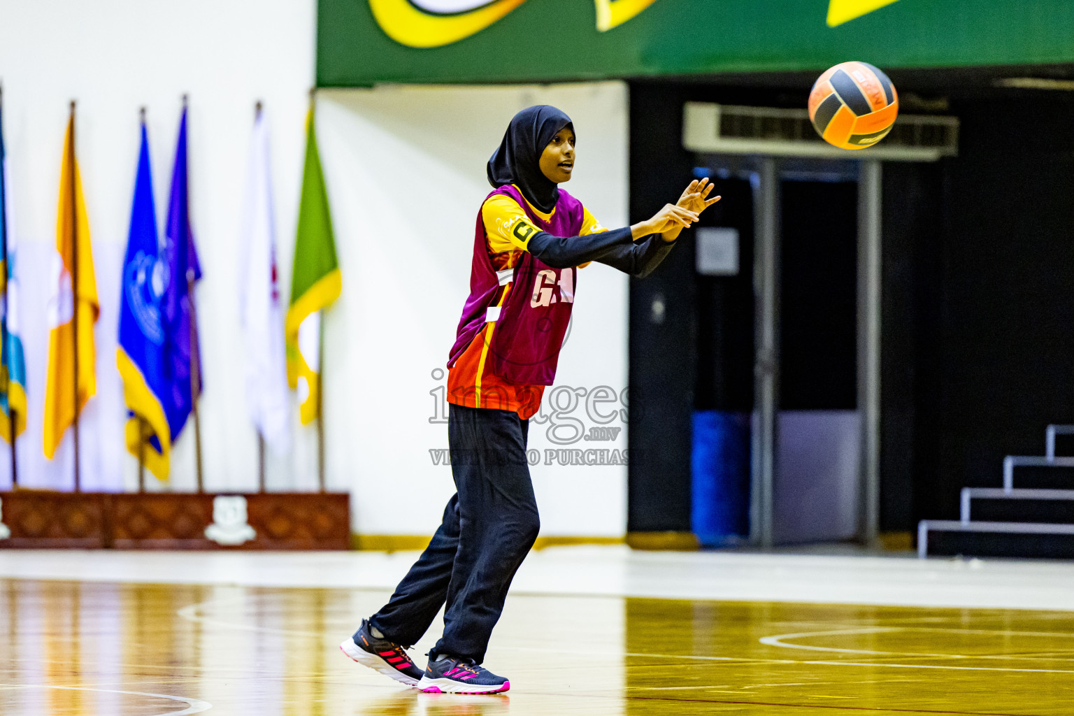 Day 3 of 25th Inter-School Netball Tournament was held in Social Center at Male', Maldives on Sunday, 11th August 2024. Photos: Nausham Waheed / images.mv