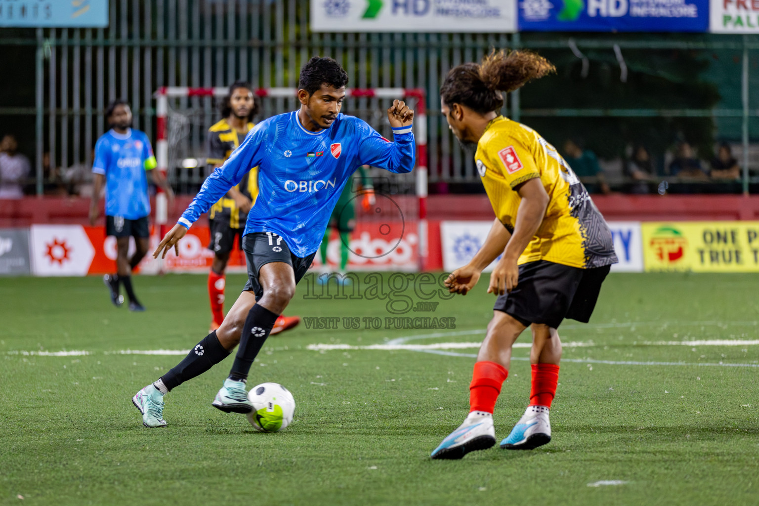 M. Naalaafushi vs Dh. Kudahuvadhoo on Day 36 of Golden Futsal Challenge 2024 was held on Wednesday, 21st February 2024, in Hulhumale', Maldives 
Photos: Hassan Simah/ images.mv