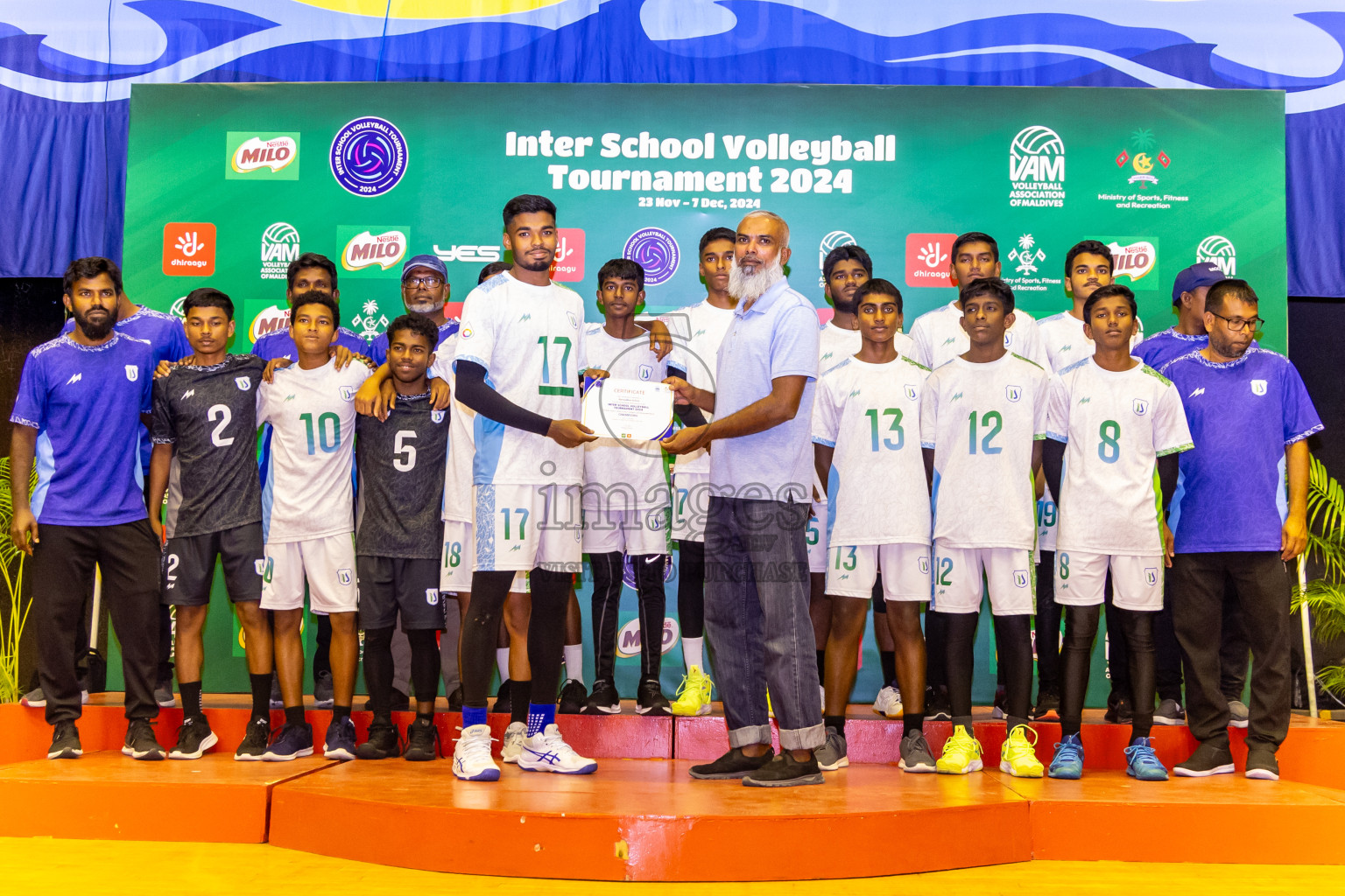 Finals of Interschool Volleyball Tournament 2024 was held in Social Center at Male', Maldives on Friday, 6th December 2024. Photos: Nausham Waheed / images.mv