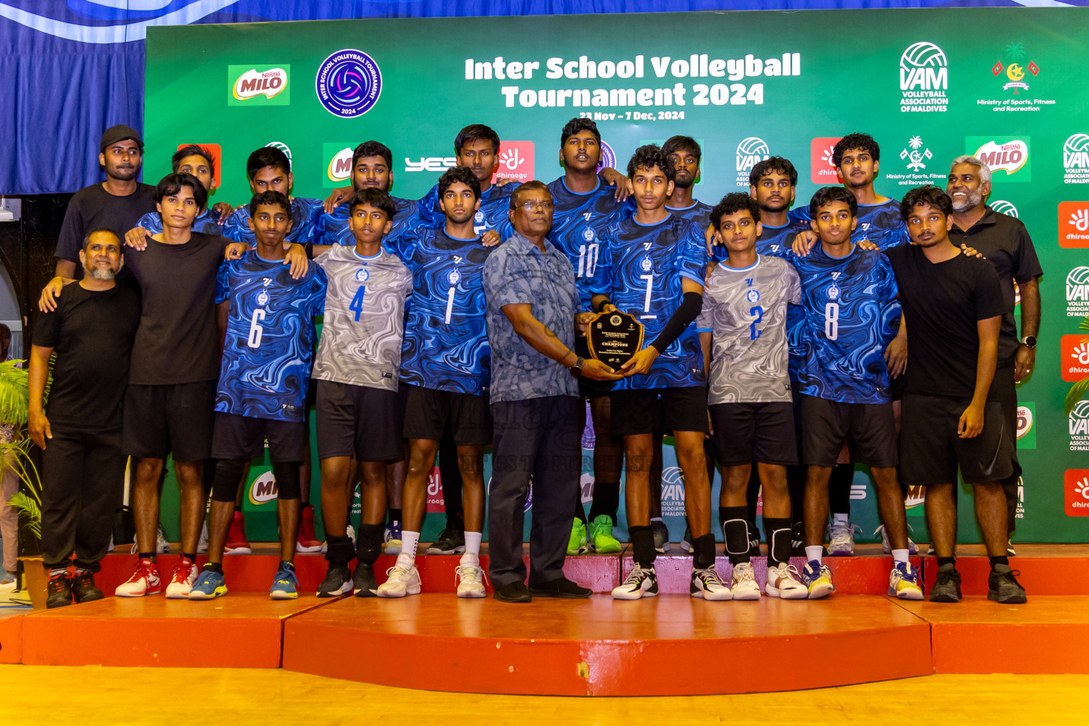 Finals of Interschool Volleyball Tournament 2024 was held in Social Center at Male', Maldives on Friday, 6th December 2024. Photos: Nausham Waheed / images.mv