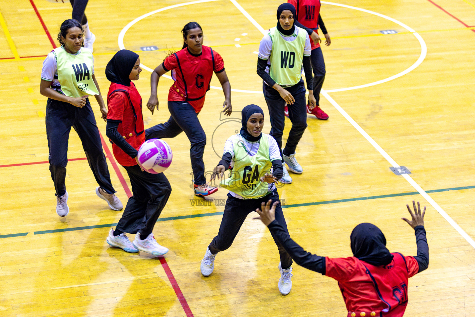Club Matrix vs Club Green Streets in Division 1 of National Netball Tournament 2025 held in Ekuveni Netball Court at Male', Maldives on Saturday, 24th May 2025. Photos: Hassan Simah / images.mv