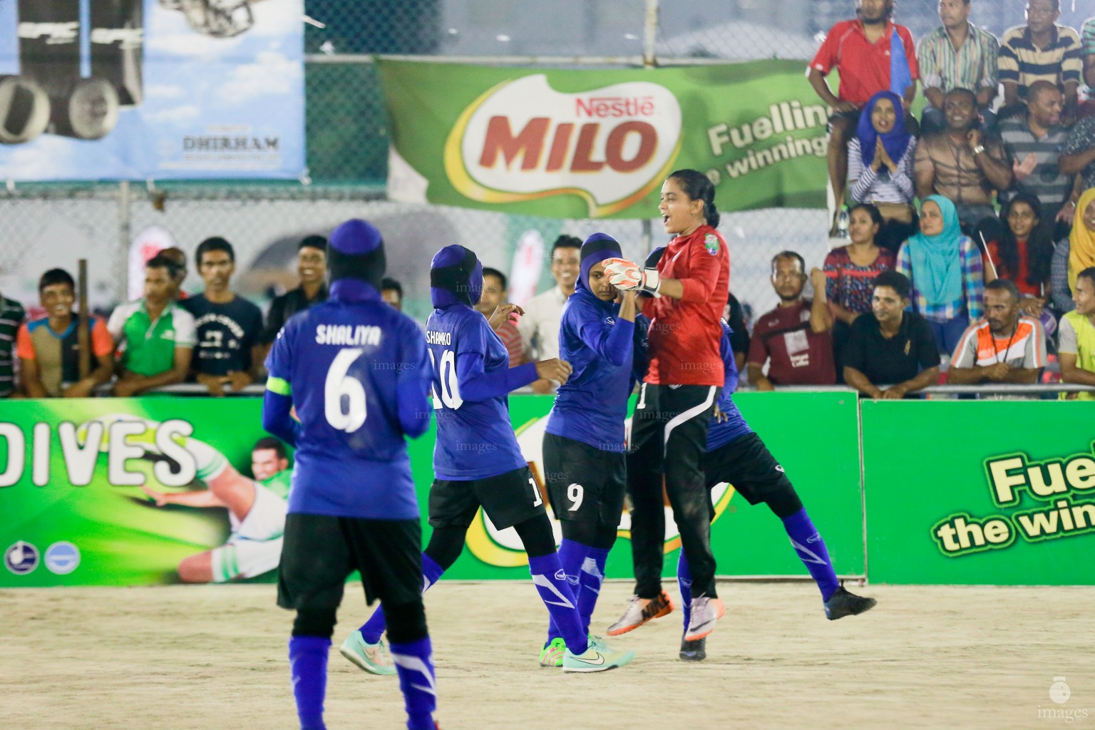 Quarter finals of 18/30 Women's Futsal Fiesta organized by Club Maldives in Male', Maldives, Friday, April. 15, 2016.(Images.mv Photo/ Hussain Sinan).
