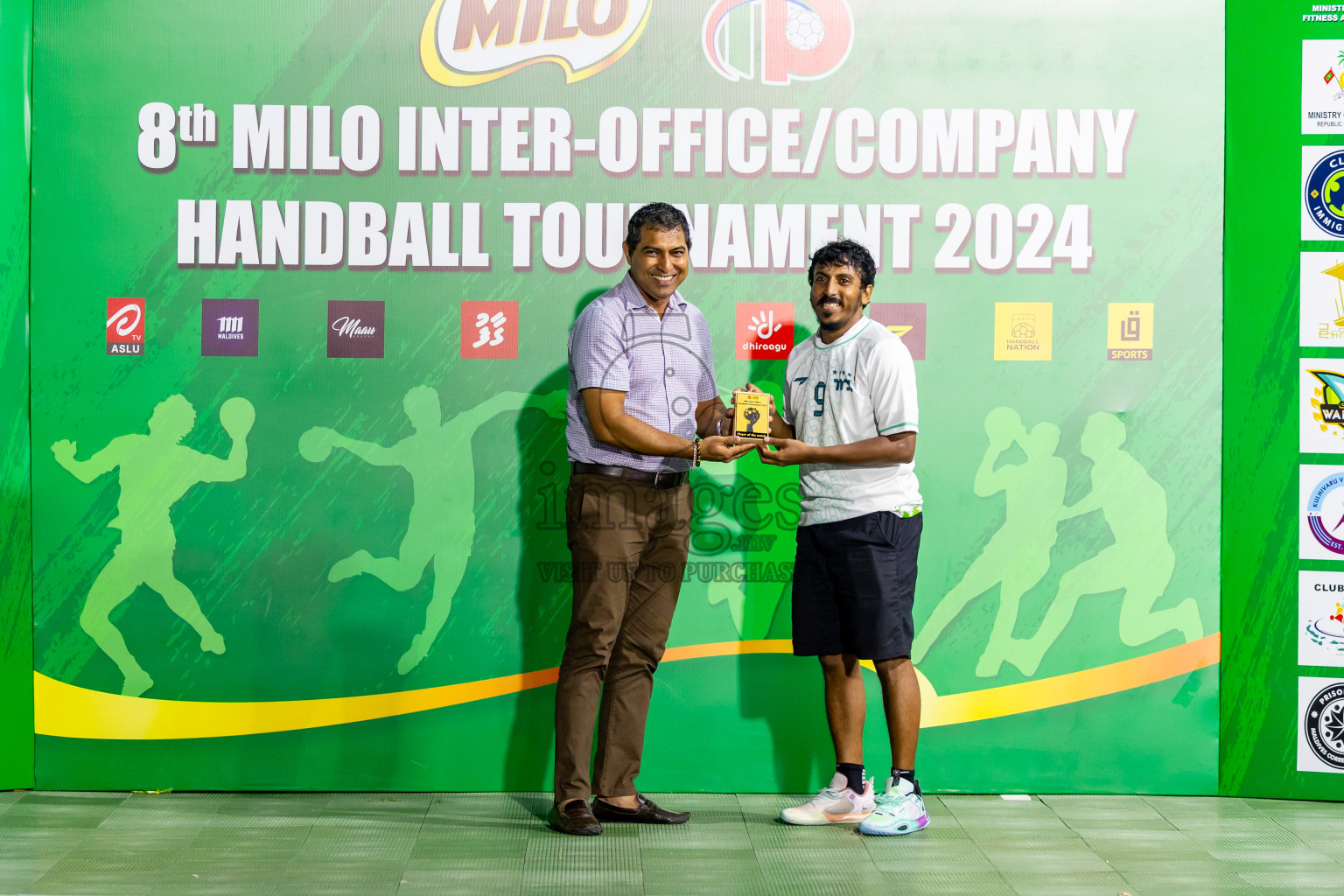 1st Division Final of 8th Inter-Office/Company Handball Tournament 2024, held in Handball ground, Male', Maldives on Tuesday, 11th September 2024 Photos: Nausham Waheed/ Images.mv