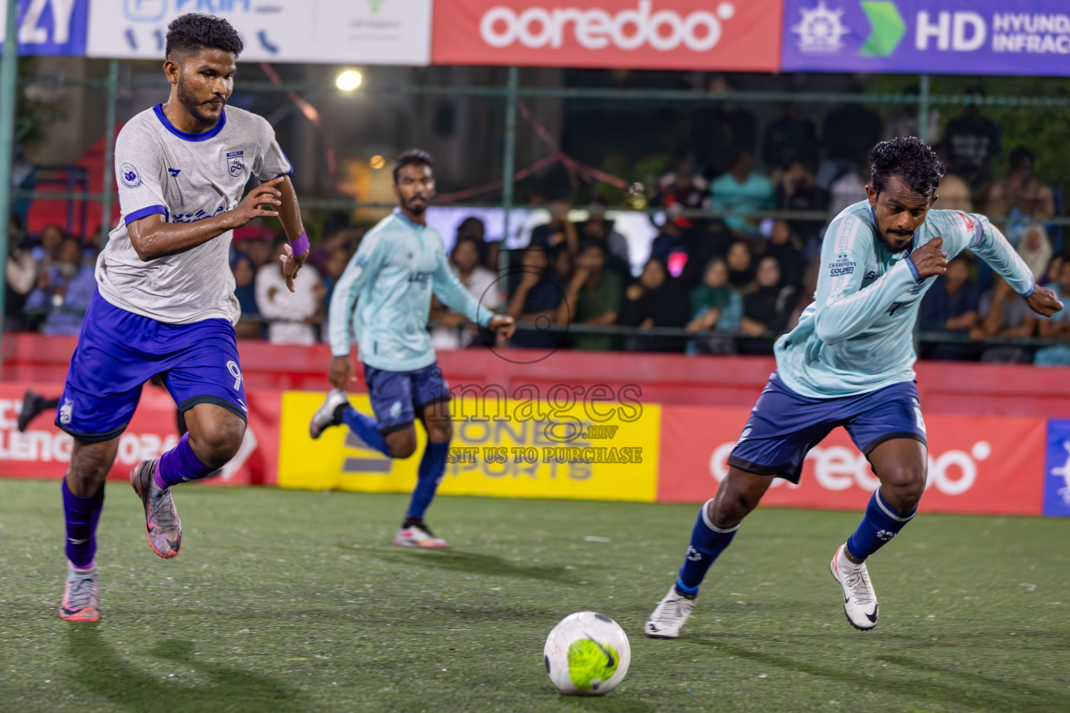 F Bilehdhoo vs AA Mathiveri in Round of 16 on Day 40 of Golden Futsal Challenge 2024 which was held on Tuesday, 27th February 2024, in Hulhumale', Maldives Photos: Ismail Thoriq / images.mv