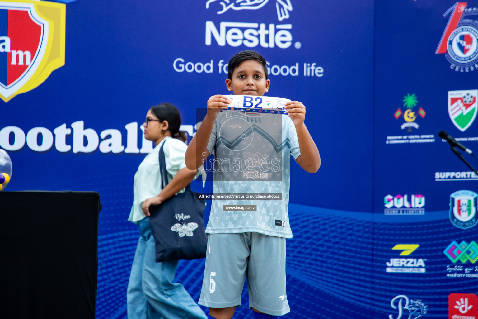 Draw Ceremony of Nestle' Kids Football Fiesta 2023 held in Artificial Beach, Male', Maldives on Saturday, 7th October 2023