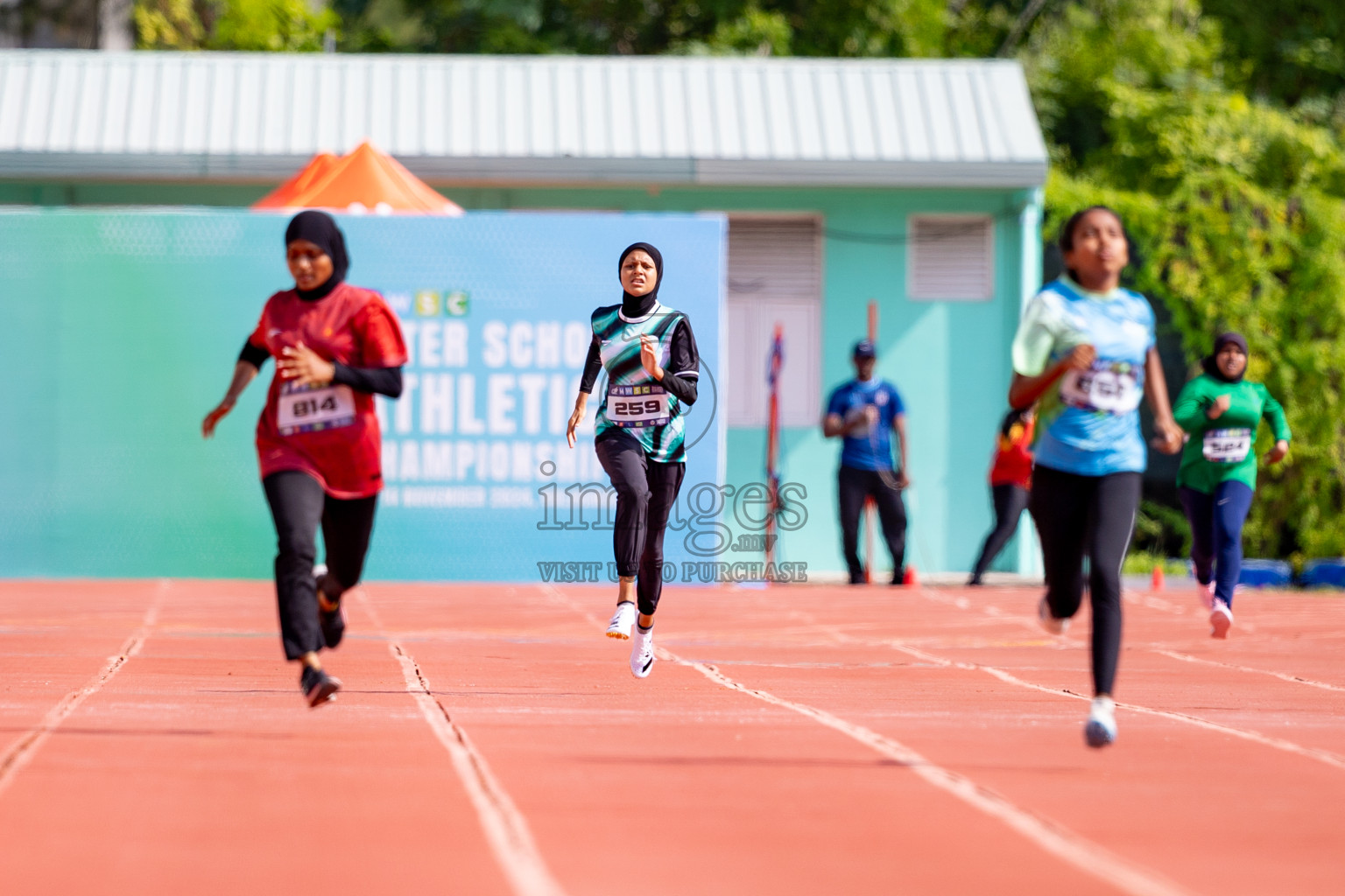 Day 3 of MWSC Interschool Athletics Championships 2024 held in Hulhumale Running Track, Hulhumale, Maldives on Monday, 11th November 2024. 
Photos by: Hassan Simah / Images.mv