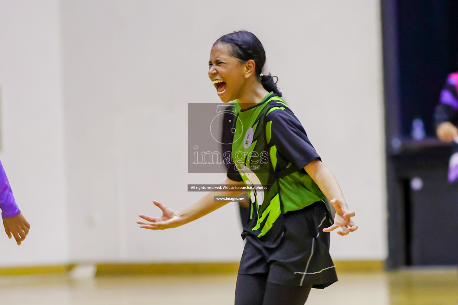 Day 9 of 24th Interschool Netball Tournament 2023 was held in Social Center, Male', Maldives on 4th November 2023. Photos: Hassan Simah / images.mv