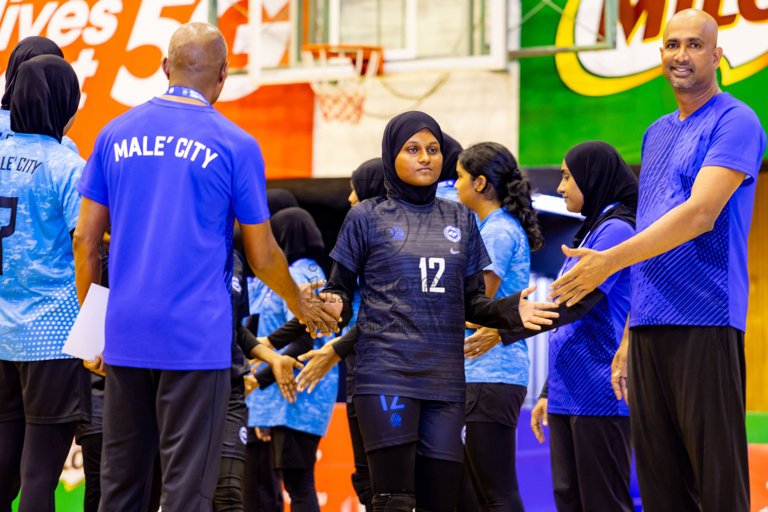Male' City Team 1 vs Male' City Team 3 in the Finals of MILO Raajje Volley Junior Championship 2025 (U19 Girls) was held in Social Center Indoor Hall, Maldives on Sunday, 28th September 2025. Photos: Nausham Waheed / images.mv