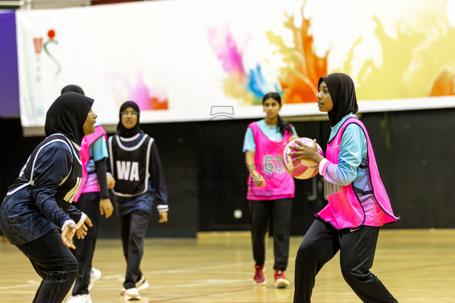 AIS Netball Academy vs MV Netters Academy in Day 6 of 3rd Netball Junior Championship, held at Social Center on Friday 24th January 2025 . Photos: Shuu Abdul Sattar / images.mv