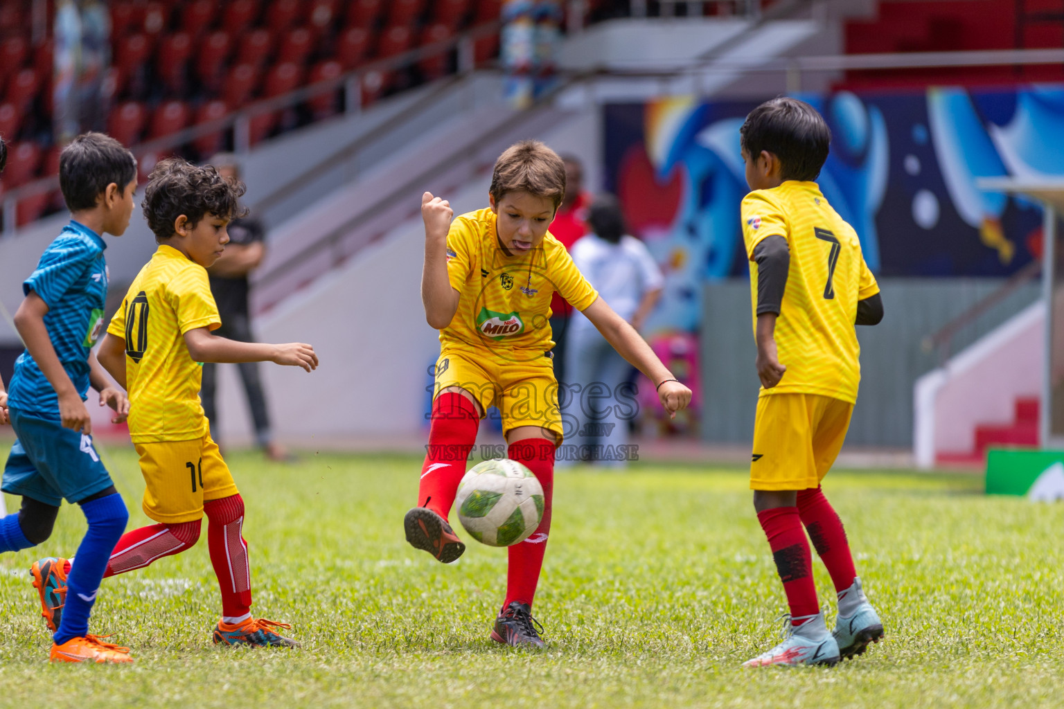 Day 2 of MILO Kids Football Fiesta was held at National Stadium in Male', Maldives on Saturday, 24th February 2024.