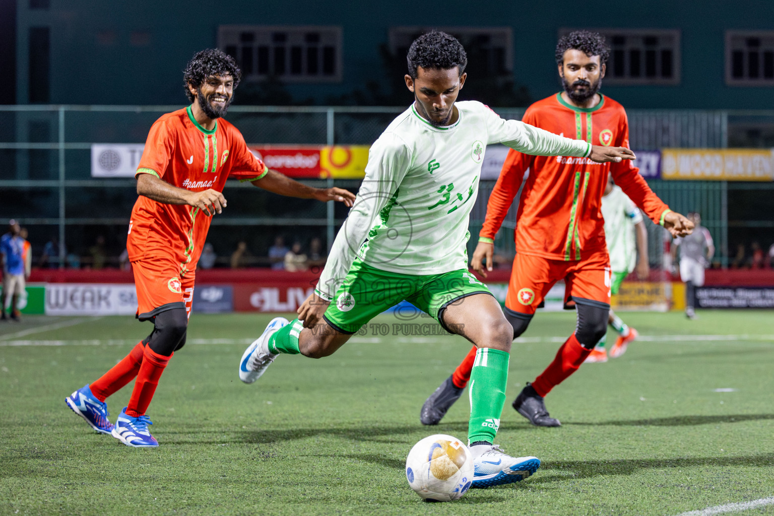 AA Feridhoo vs AA Maalhos in Day 11 of Golden Futsal Challenge 2025 was held on Wednesday, 15th January 2025, in Hulhumale', Maldives Photos: Mohamed Mahfooz Moosa / images.mv