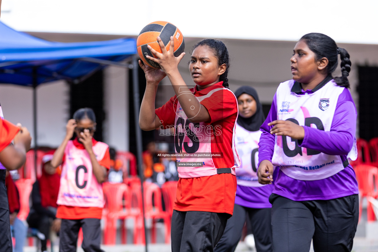 Day 2 of Nestle' Kids Netball Fiesta 2023 held in Henveyru Stadium, Male', Maldives on Thursday, 1st December 2023. Photos by Nausham Waheed / Images.mv