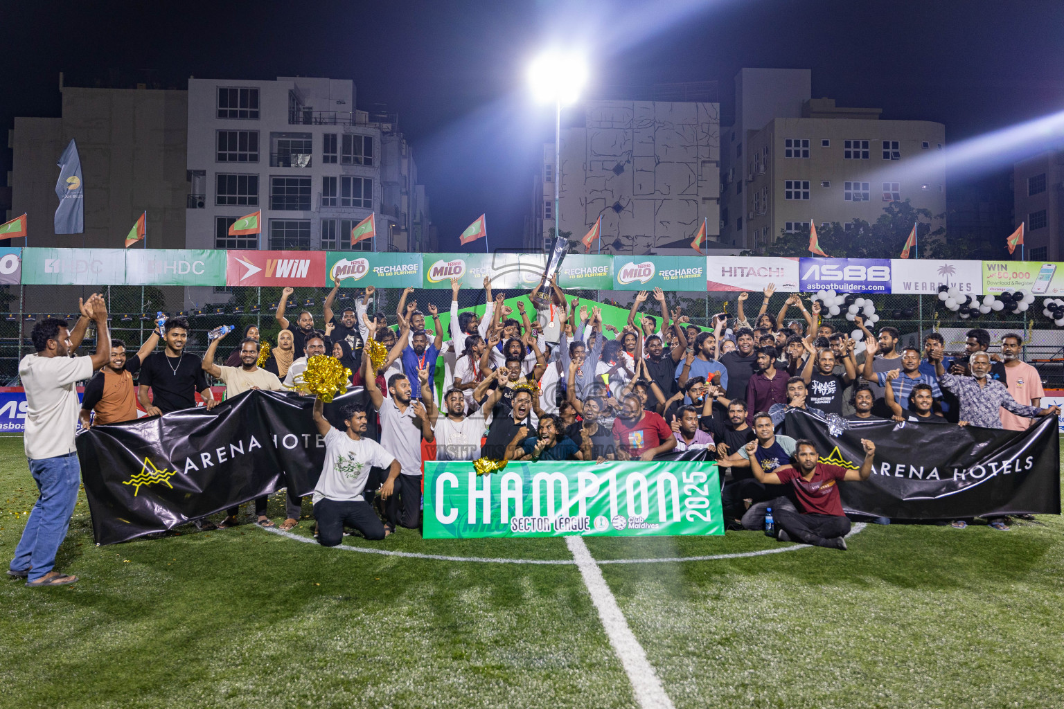 Arena vs Hawks in the Final of Milo Sector League 2025 was held in Rehendhi Futsal Ground, Hulhumale', Maldives on Tuesday, 18th November 2025. Photos: Areef Adam / images.mv