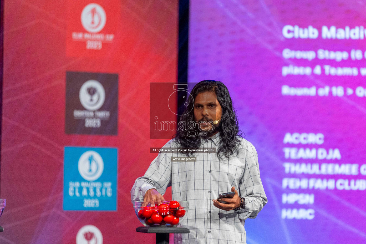 Draw ceremony of Club Maldives 2023 was held on Thursday, 6th July 2023 at PSM Studio in Male', Maldives.  Photos: Ismail Thoriq / images.mv