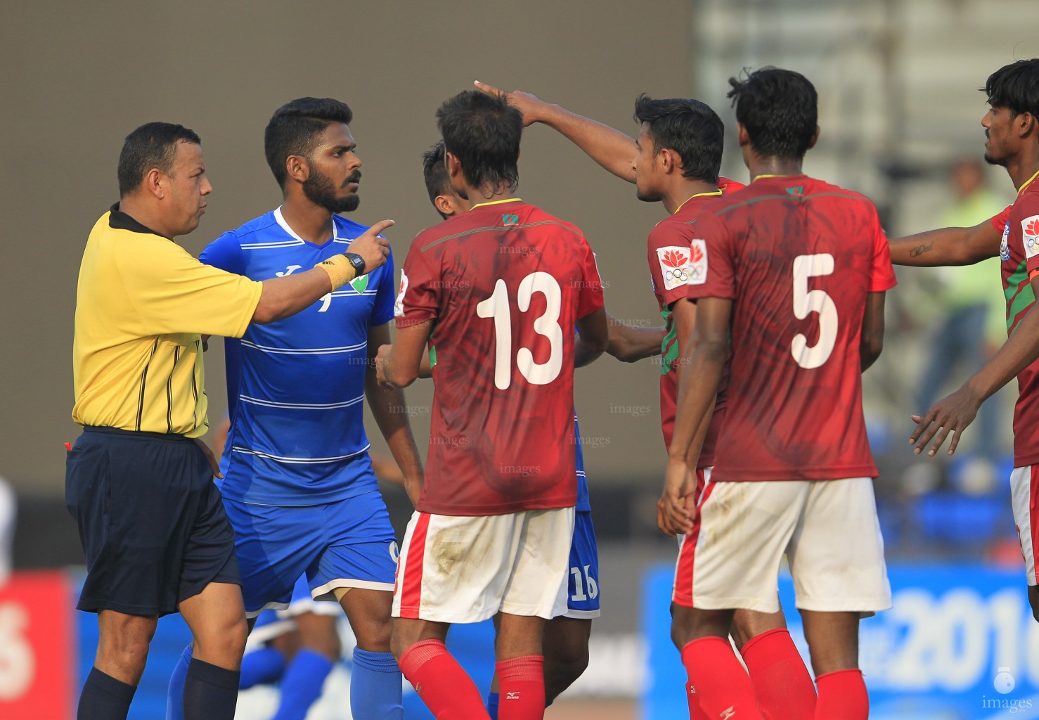 Maldives U23 national football team played against Bangladesh U23 team in the South Asian Games Football event in Guwahati, India  (Images.mv Photo: Mohamed Ahsan)